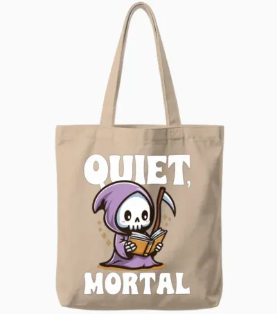 Quiet Mortal Tote Bags - Natural