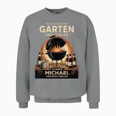 Michael Muss Grillen Lustiger Grillmeister Spruch Unisex Sweatshirt - Sport Grey