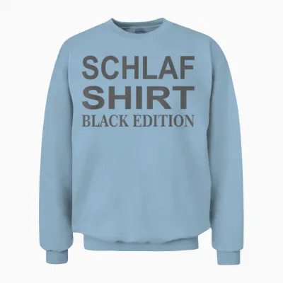 Official Sleep Shirt Black Edition T-Shirt, Black Unisex Sweatshirt - Light Blue
