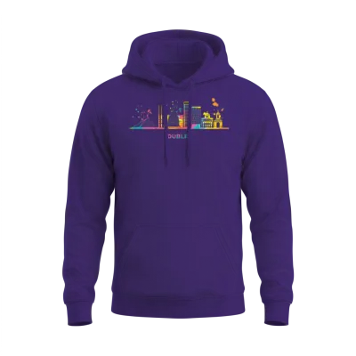 Dubliner Skyline Dublin Unisex Hoodie - Purple