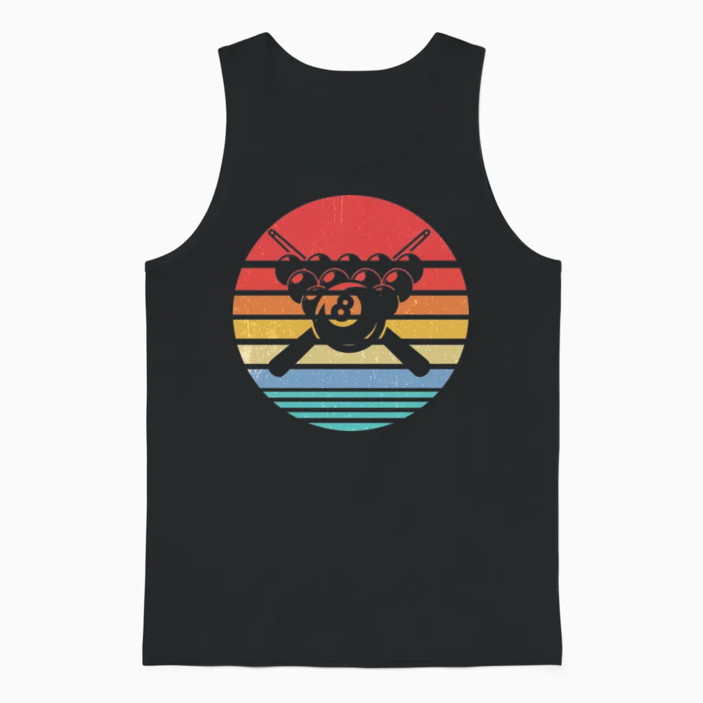 Billiard Retro Vintage Style Unisex Tank Top in Black