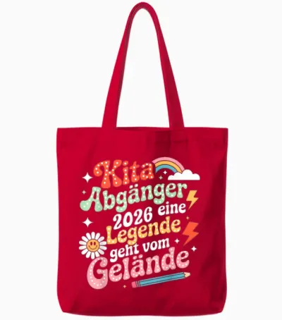 Kita Abgänger 2026 Letzter Tag Schulkind Einschulung Schule Tote Bags - Red
