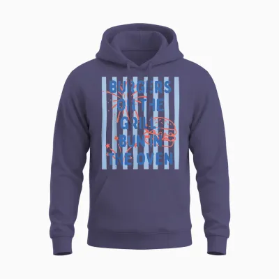 Burgers on the Grill Bun in the Oven Announcement Unisex Hoodie - Heather Sport Dark Navy