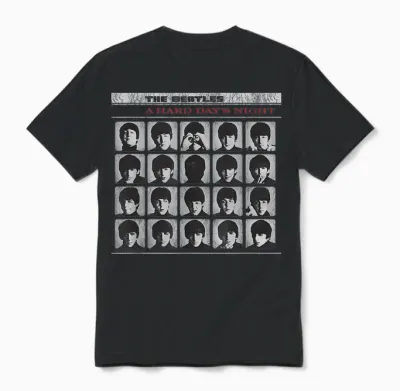 Offizielles the Beatles a Hard Day's Night Band Album Cover Unisex T-Shirt - Black