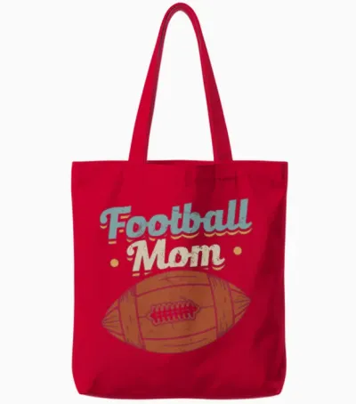 Retro Football Women Mom Tote Bags - Red