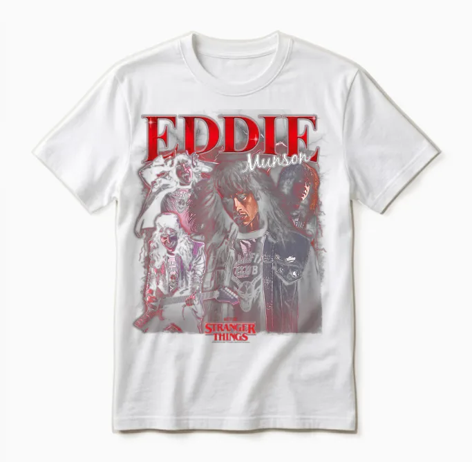 Stranger Things Eddie Boyfriend Officially Licensed Unisex T-Shirt in White
