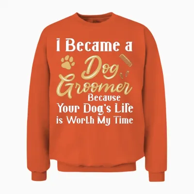 Dog Groomer Dog Grooming Unisex Sweatshirt - Orange