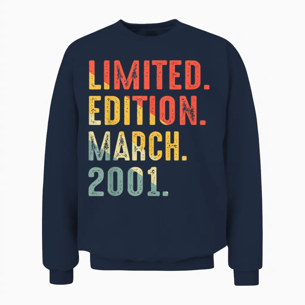 édition Limitée Mars 2001 Anniversaire Unisex Sweatshirt in Navy