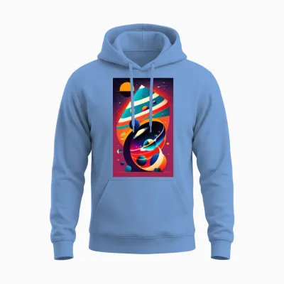 Retro Cosmonauts Unisex Hoodie - Carolina Blue