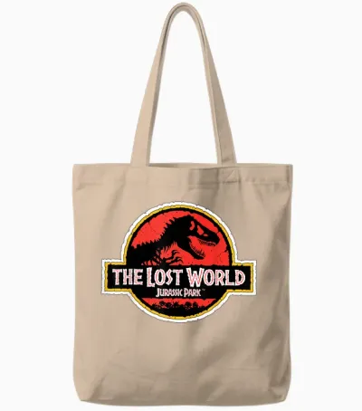 Jurassic Park the Lost World Movie Logo Tote Bags - Natural
