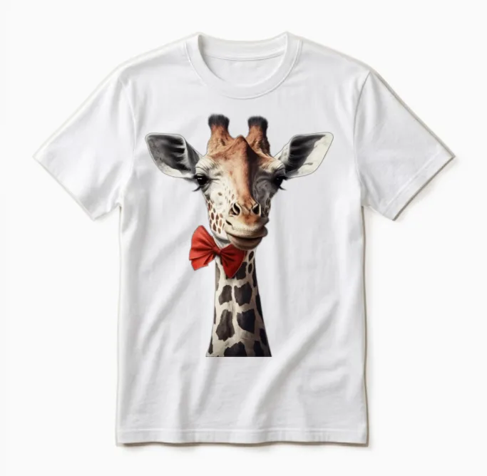 Funny Girafe Unisex T-Shirt in White