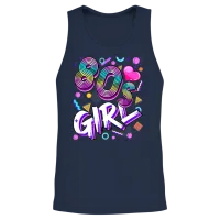 80 S Girl Birthday Party Retro Women 1980s Unisex Tank Top - Navy – 2