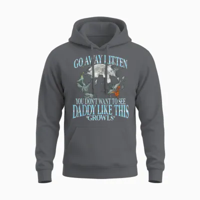 Go Away Kitten, Funny Bootleg Daddy Sigma Wolf Unisex Hoodie - Charcoal