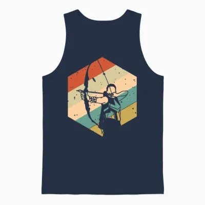 Retro Archer Unisex Tank Top - Navy