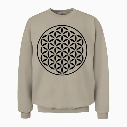Flower of Life - Vector Kompact Unisex Sweatshirt in Sand