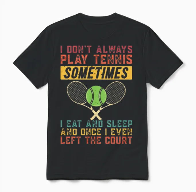 Funny Tennis Fanatic Quote - Memes & Humor Unisex T-Shirt in Black