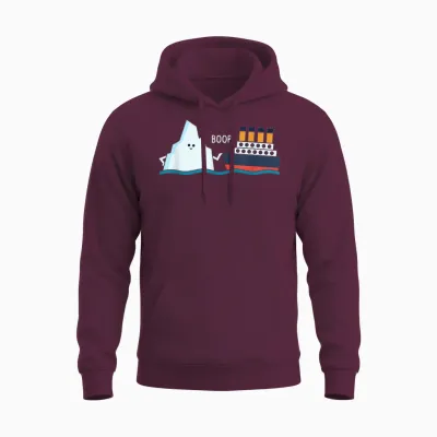 Titanic Funny Titanic and Iceberg Boop Parody for Boys and Girls Unisex Hoodie - Maroon