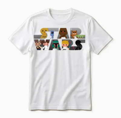 Star Wars Kawaii Logo Multi-Character Unisex T-Shirt - White
