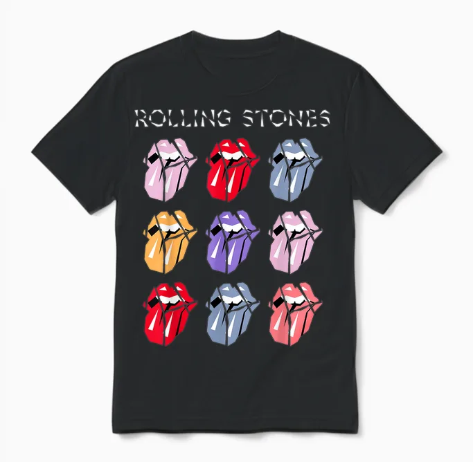 Offizielle the Rolling Stones Hd Multi Color Tongue Unisex T-Shirt in Black