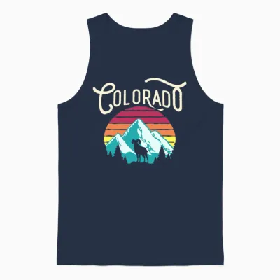 Retro Colorado Unisex Tank Top - Navy