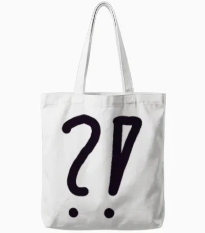 Question Mark Art Gift Tote Bags - White