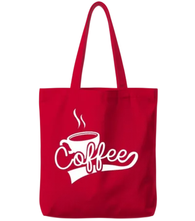 Funny Coffee Graphic Tote Bags - Red