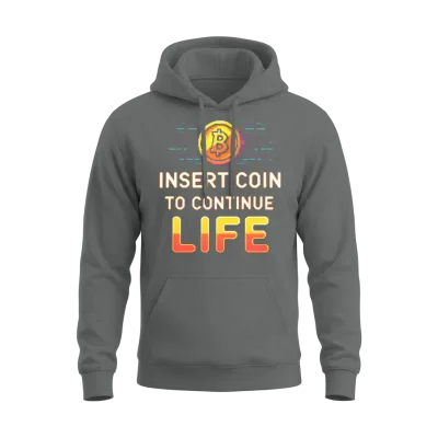 Insert Coin to Continue Life Retro Gaming Unisex Hoodie - Graphite Heather