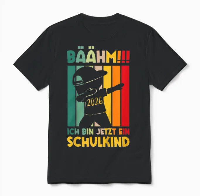 Kinder Einschulung Schuljunge Ich Bin Jetzt Ein Schulkind 2026 Unisex T-Shirt in Black
