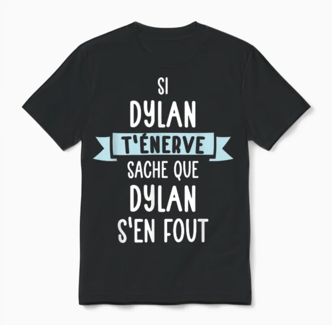 Gift Man Humor Name Personalized Dylan T-Shirt, Black, S Unisex T-Shirt in Black