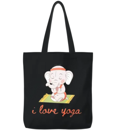 I Love Yoga Tote Bags - Black