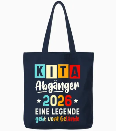 Children's Kita Leavers 2026 School Child First Day Tote Bags - Navy