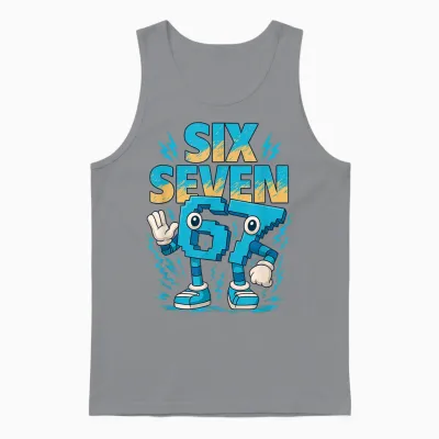 Was 6 Now I'm 7 67 Funny 7 Year Old Birthday Shirt For Unisex Tank Top - Sport Grey
