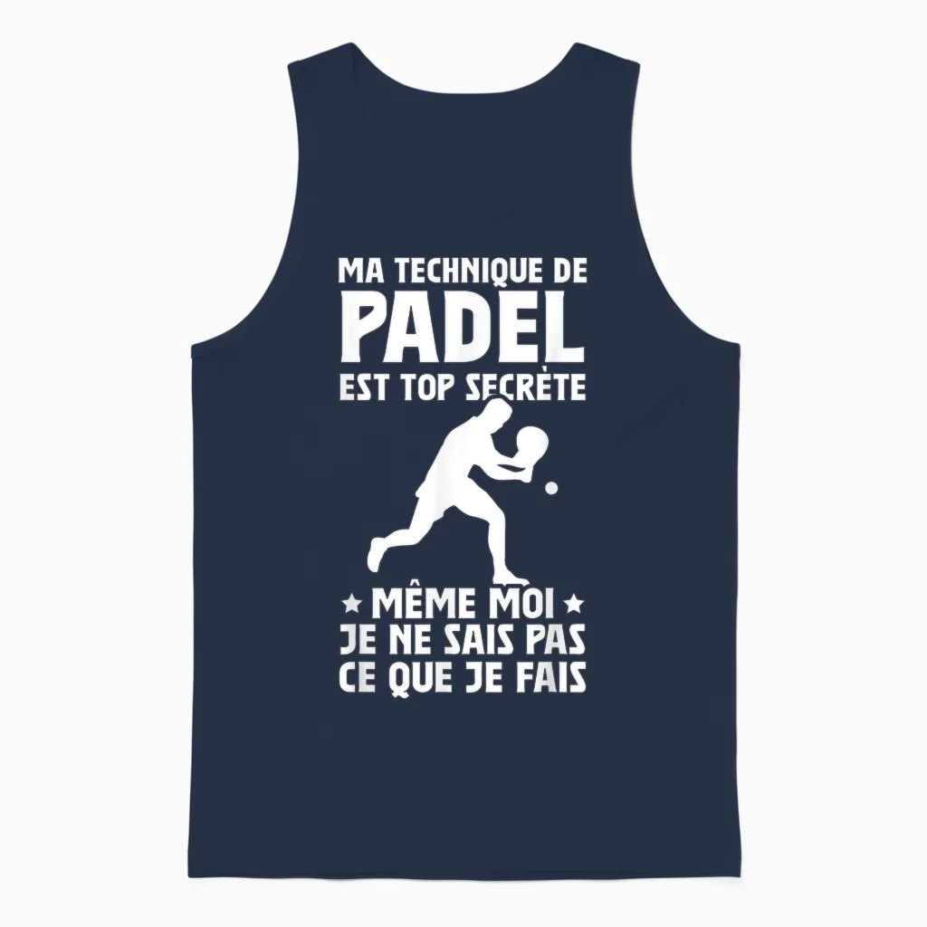 Padelist Funny I Don't Know What I Do Padel Unisex Tank Top in Navy