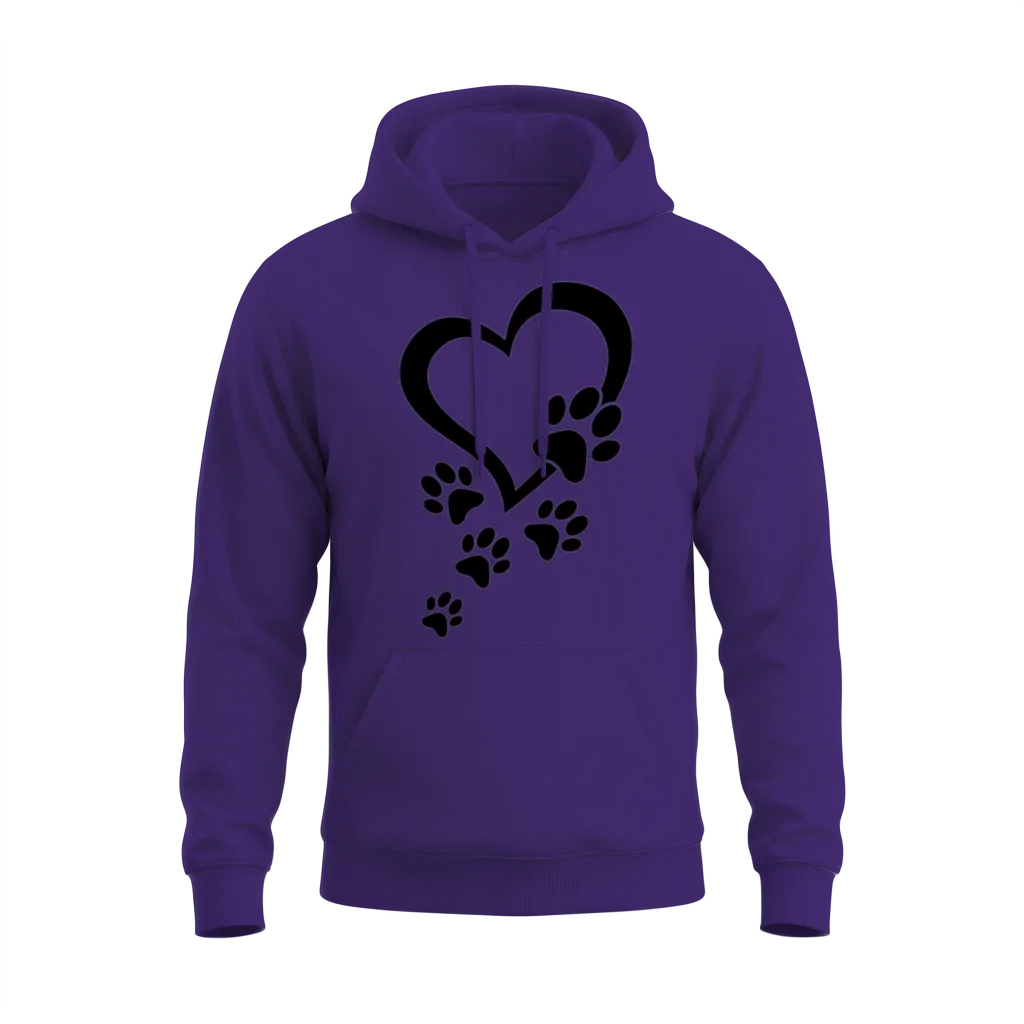 Dog Paw Heart Baby Dogs - Dog Paws Hearts Dog Paw Unisex Hoodie - Purple