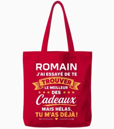 Idée Trouver Romain Humour Prénom Personnalisé Romain Tote Bags - Red