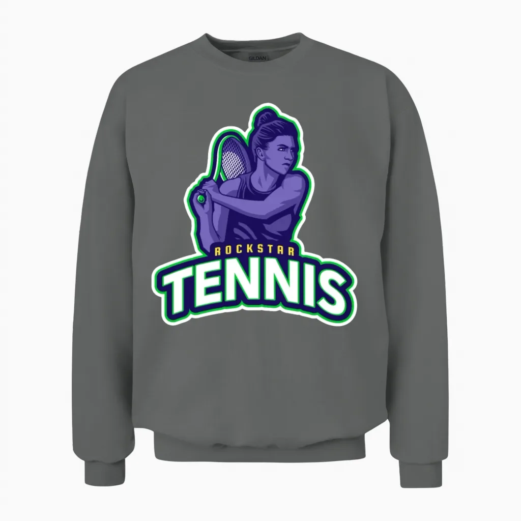 Tennis Rockstar Unisex Sweatshirt in Graphite Heather