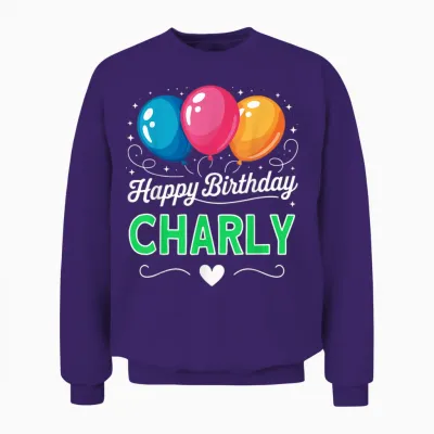 Joyeux Anniversaire En Disant Charly Unisex Sweatshirt - Purple