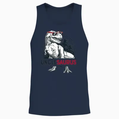 Unclesaurus T Shirt T Rex Uncle Saurus Dinosaur Unisex Tank Top - Navy