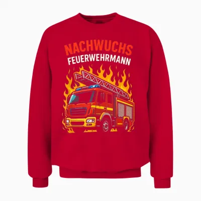 T-Shirt with German Text "nachwuchs Feuerwehrmann - Feuerwehr Unisex Sweatshirt - Red