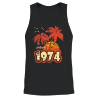1974 Vintage Sunset — Summer & Beach Gift Unisex Tank Top - Black – 2