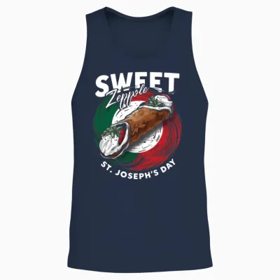 Sweet Zeppole St. Josephs Day Unisex Tank Top - Navy