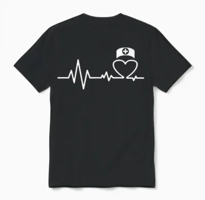 Nurse Heartbeat Unisex T-Shirt - Black