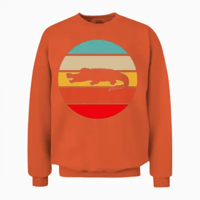 Crocodile Retro Unisex Sweatshirt - Orange