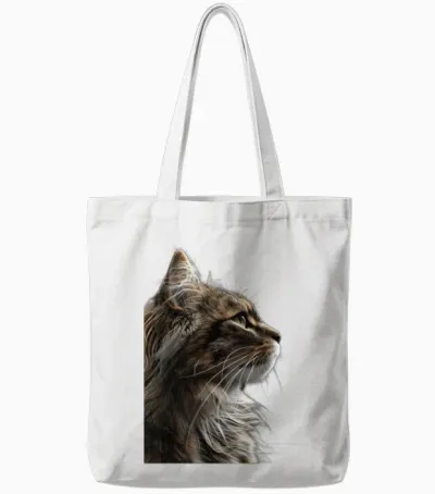 Norwegian Forest Cat Tote Bags - White