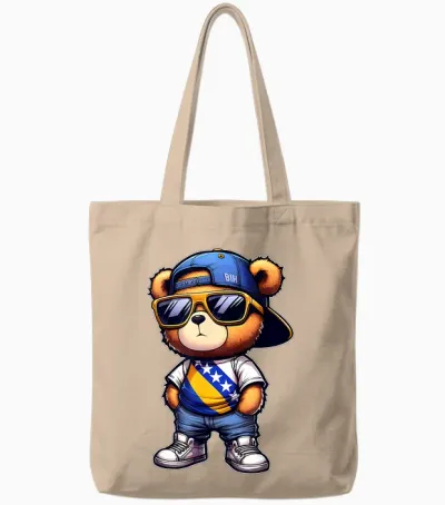 Balkan-T-Shirts Und Bosnische Geschenke Niedlicher Teddybär Mit Bosnischer Flagge Bosniens Tote Bags - Natural