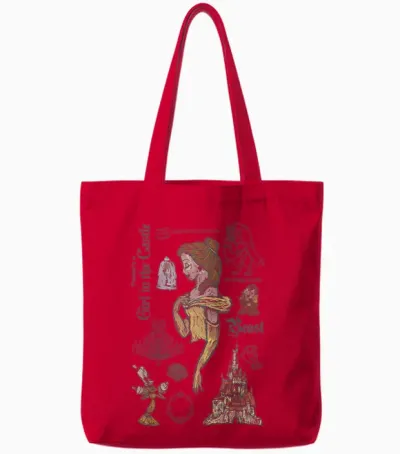 Disney Die Schöne Und Das Biest Charaktere Skizziertes Tote Bags - Red