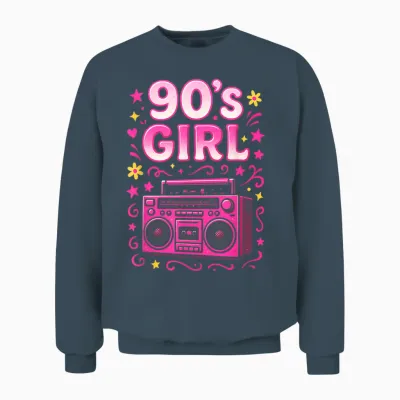 90's Girl - 90s 90s 1990s Retro Nineties Party Unisex Sweatshirt - Dark Heather