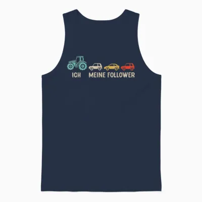 T-Shirt with German Text "ich Und Meine Follower" [german Language], Black Unisex Tank Top - Navy
