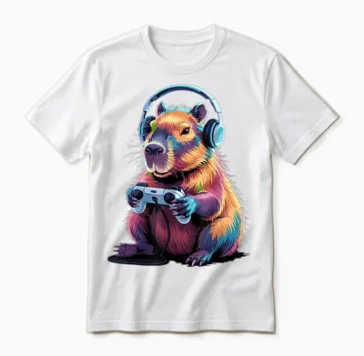 Lustiges Capybara Gamers Tierspiel Für Jungen Und Mädchen Unisex T-Shirt - White
