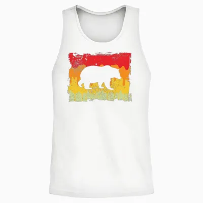 Bear Retro Unisex Tank Top - White